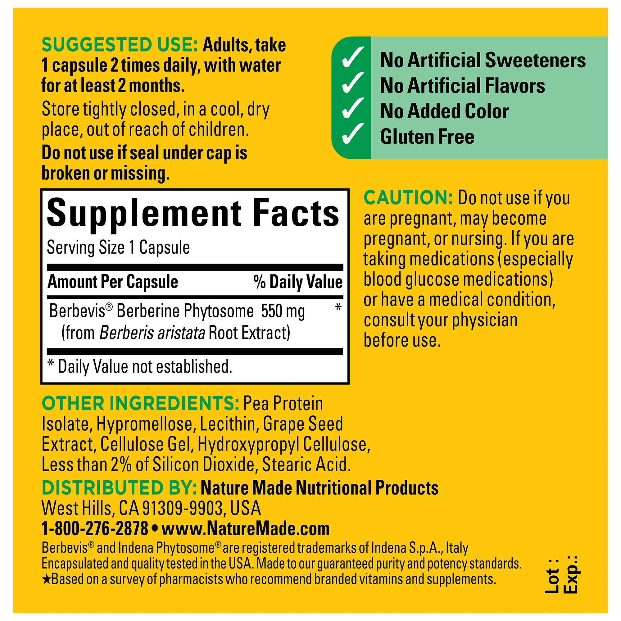 Better Absorption‡ Berberine Phytosome 550 mg Capsules - Image 2