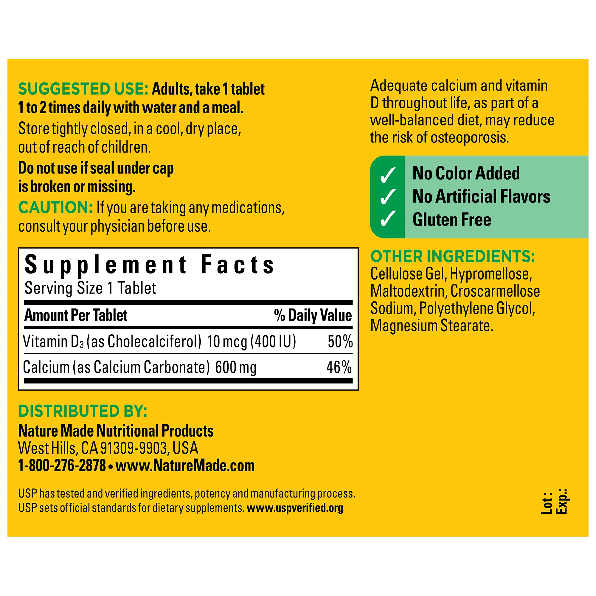 Calcium 600 mg with Vitamin D3 Tablets - Image 5