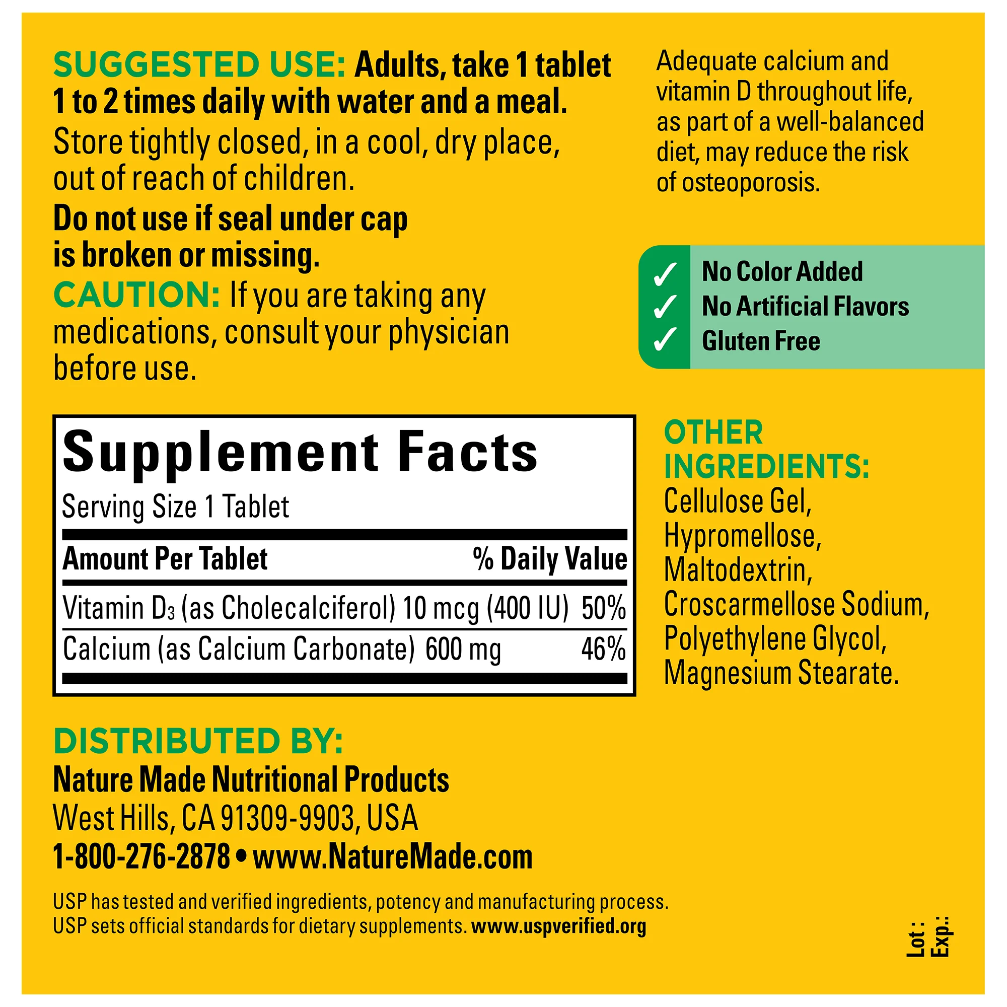 Calcium 600 mg with Vitamin D3 Tablets - Image 8
