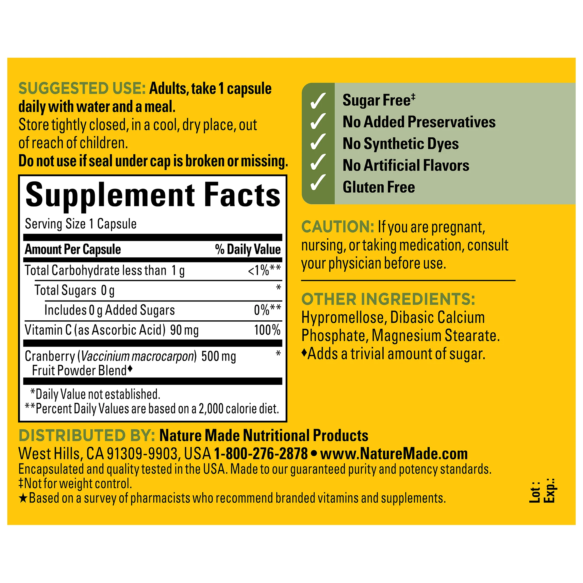 Cranberry Capsules 500 Mg With Vitamin C - Image 2