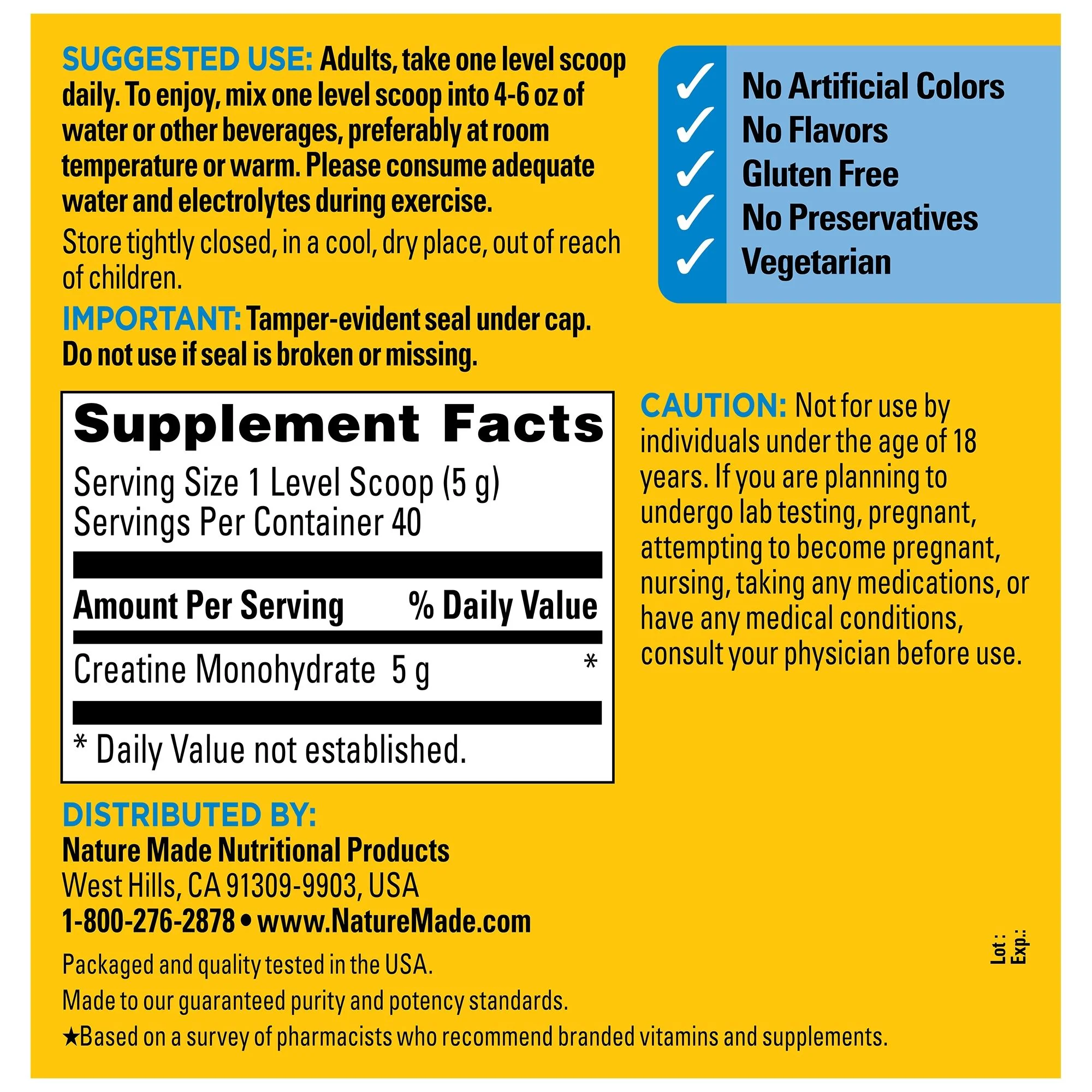 Micronized Creatine Monohydrate 5 g Drink Mix Powder - Image 2