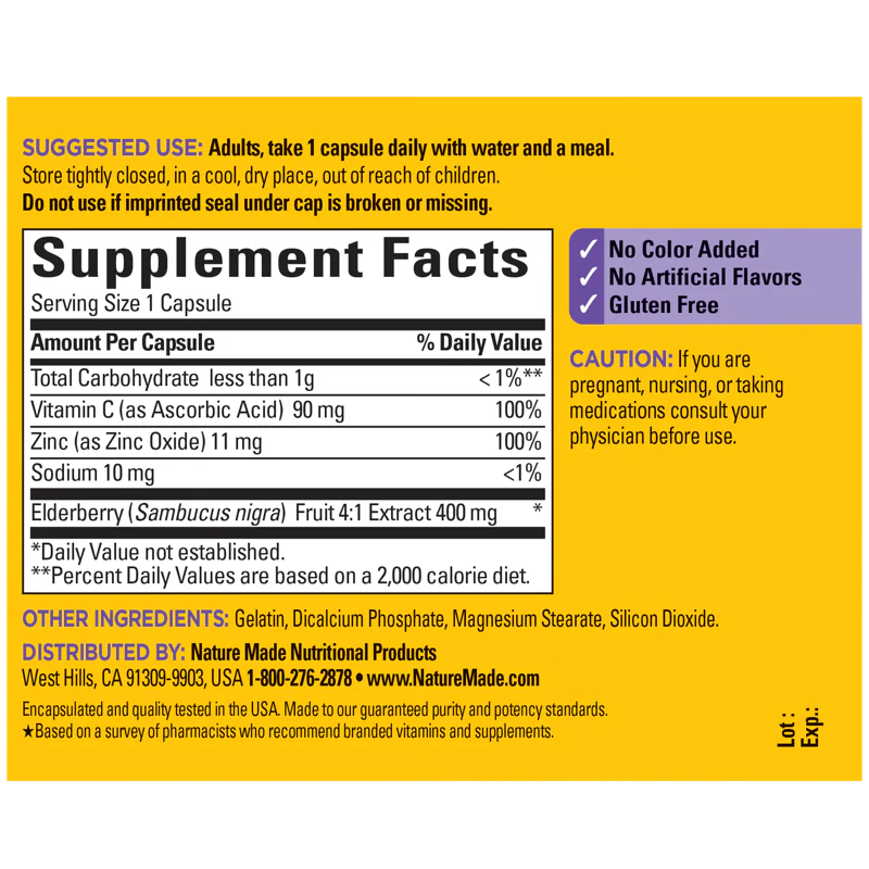 Elderberry Capsules with Vitamin C and Zinc - Image 2
