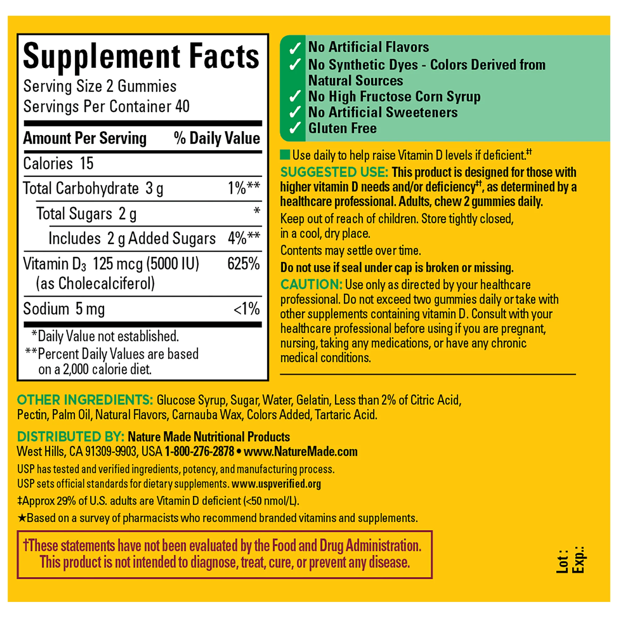 Vitamin D Extra Strength 5000 IU (125 mcg) Gummies - Image 2
