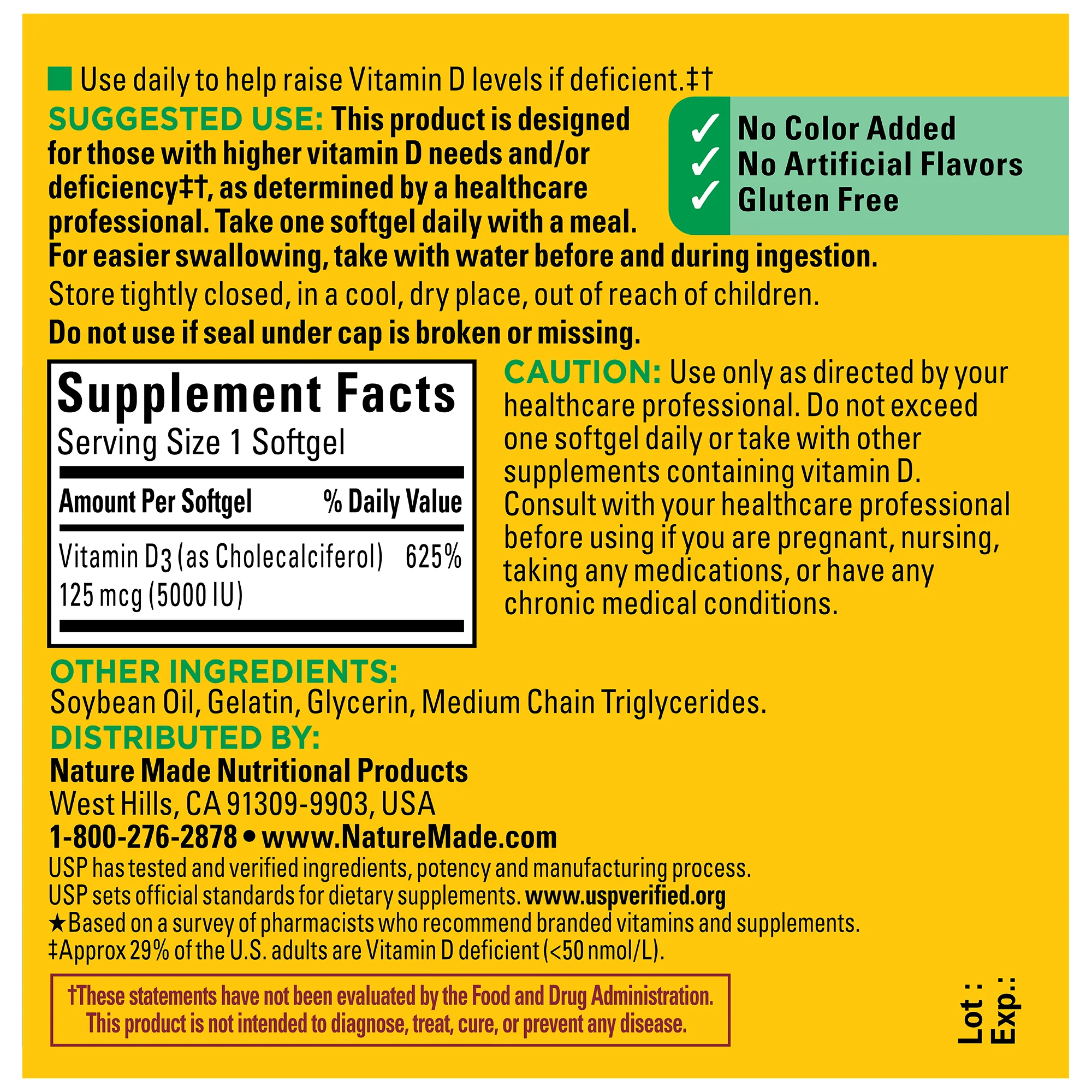 Vitamin D3 Extra Strength 5000 IU (125 mcg) Softgels - Image 5