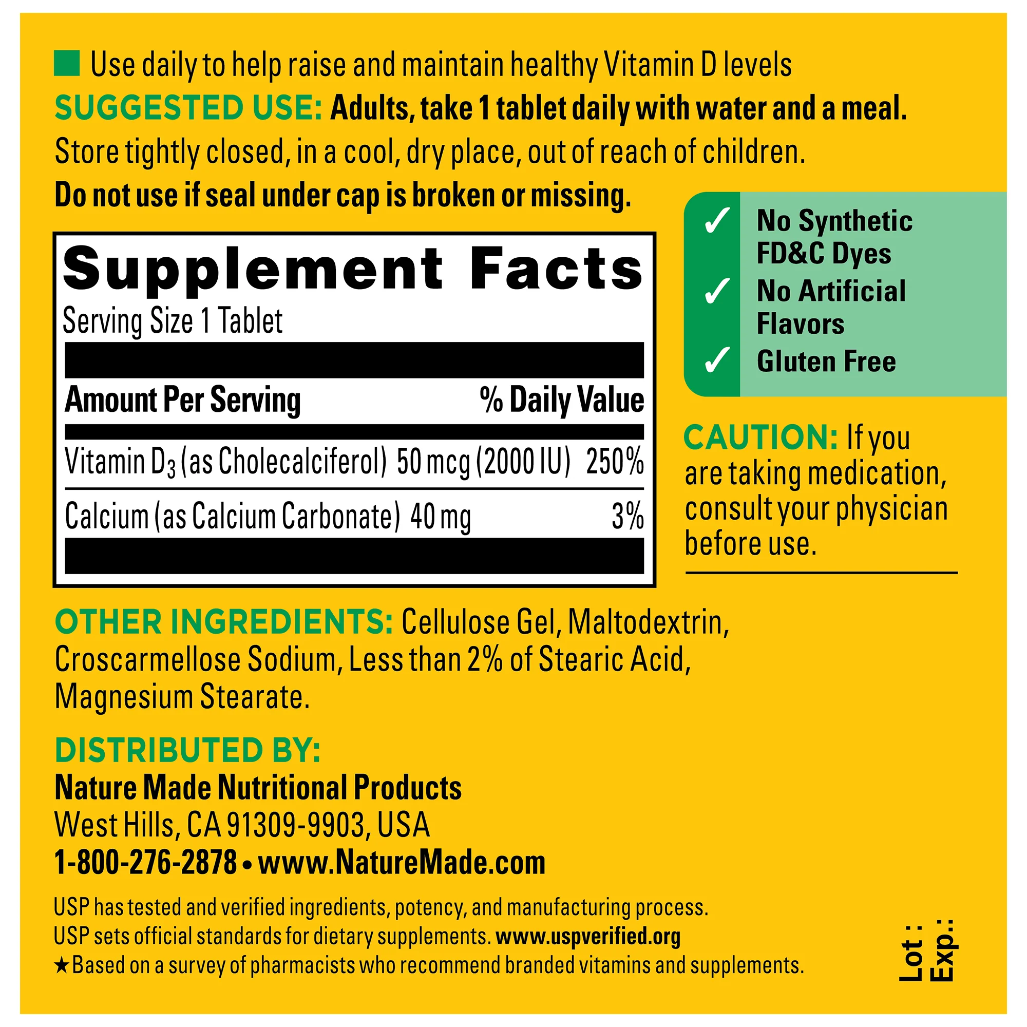 Vitamin D3 2000 IU (50 mcg) Tablets - Image 2
